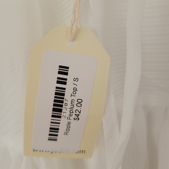 Jodifl Ripple Peblum Tank Top White Size Small - Picture 5 of 6